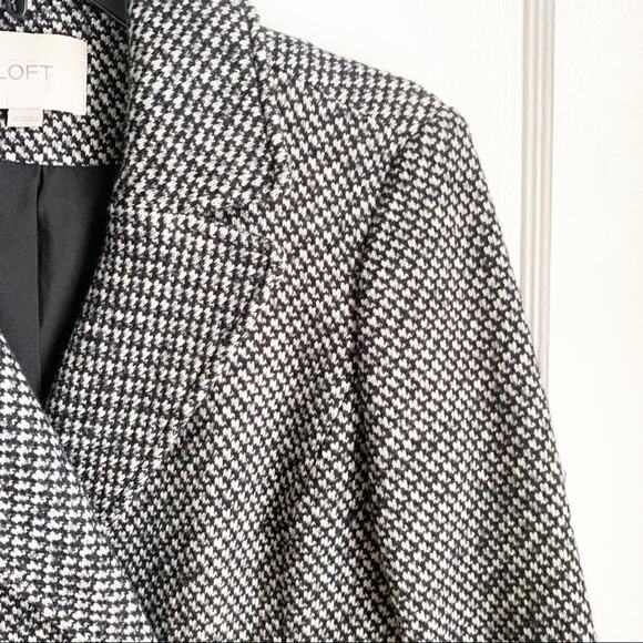 LOFT Cotton Wool Blend Double Breasted Peacoat Winter Pea Coat Buttons XS Black - Picture 13 of 16